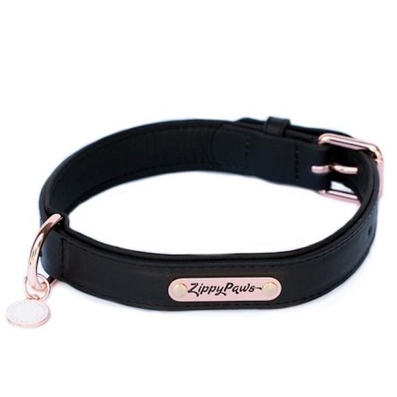 ZippyPaws Legacy Collection Dog Collar Black Leather - Picture 2 of 4